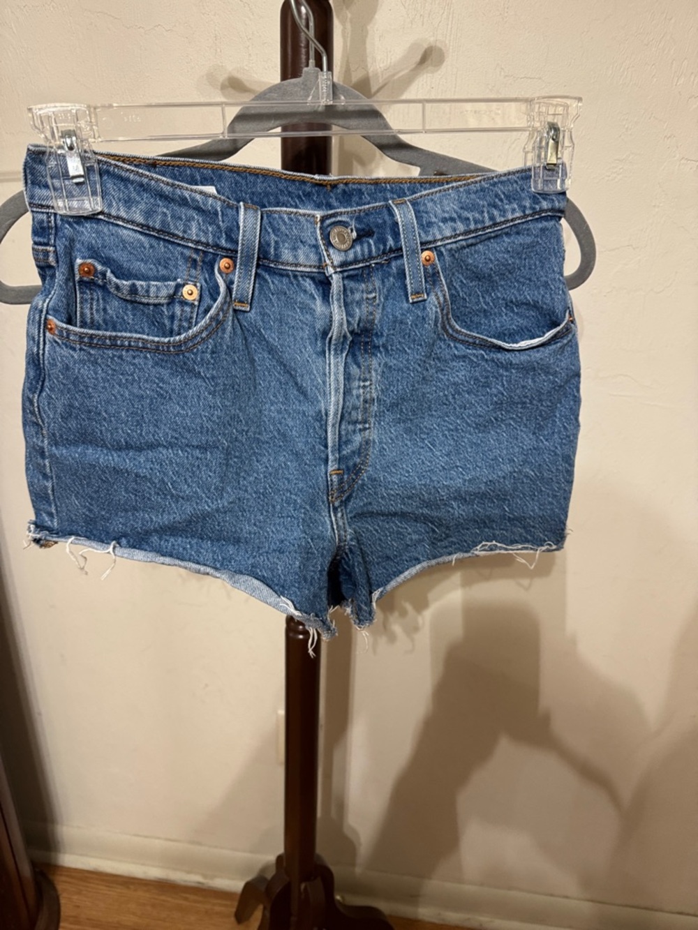 Ladies Levi’s Classic button fly Denim Shorts - Blue